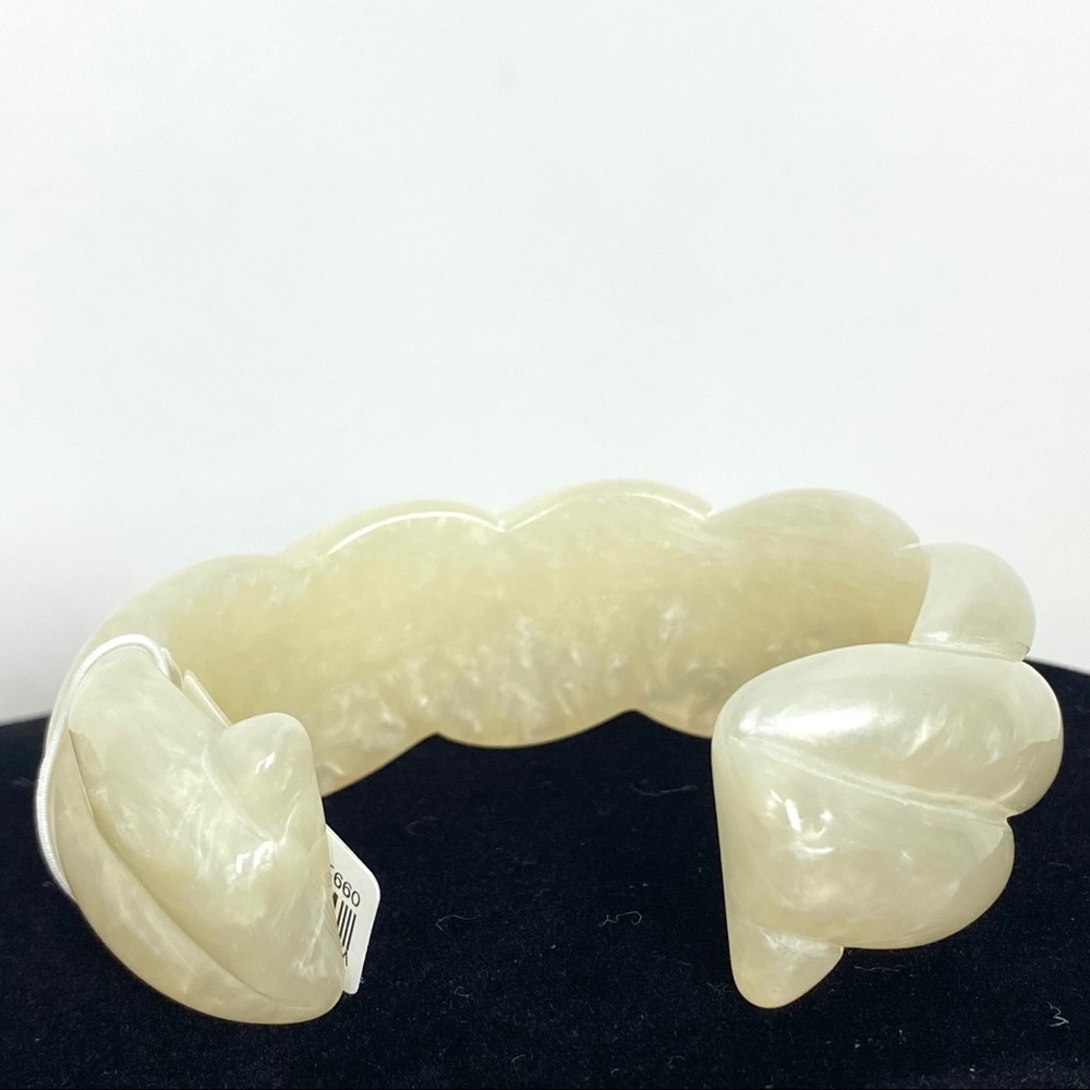 J. Crew Carved Resin Cuff Bracelet Cream - Picture 3 of 6
